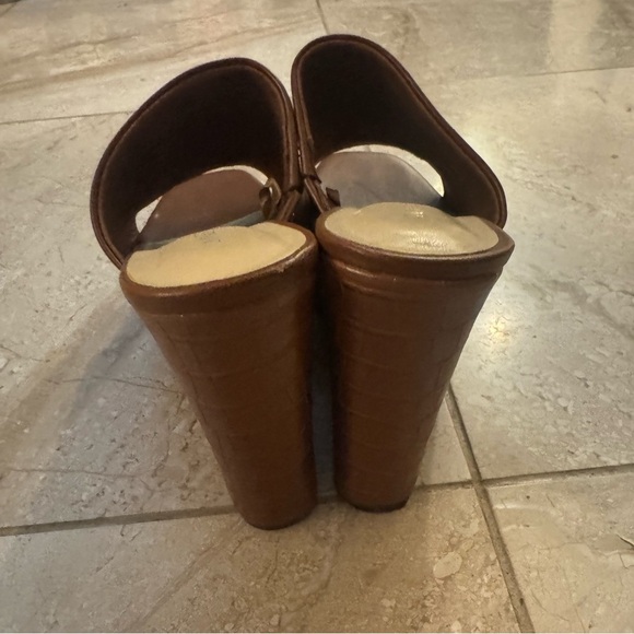 Nine West 4.5" wedge heels 8 1/2 brown - Picture 3 of 5